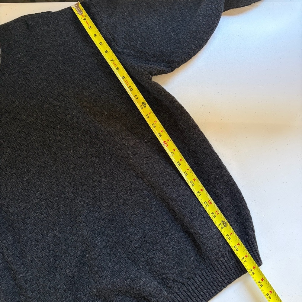 Vintage Gray Crew Neck Pullover Sweater Nordic Wool Blend 1990s Preppy Mens 2X - Picture 10 of 11